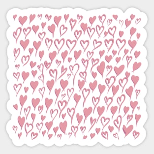 Love heart pattern in pale pink Sticker